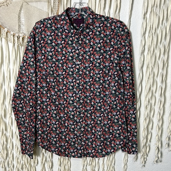 J. Crew Liberty Fabric Long Sleeve Button Down Floral Top Size 6 - Picture 5 of 12
